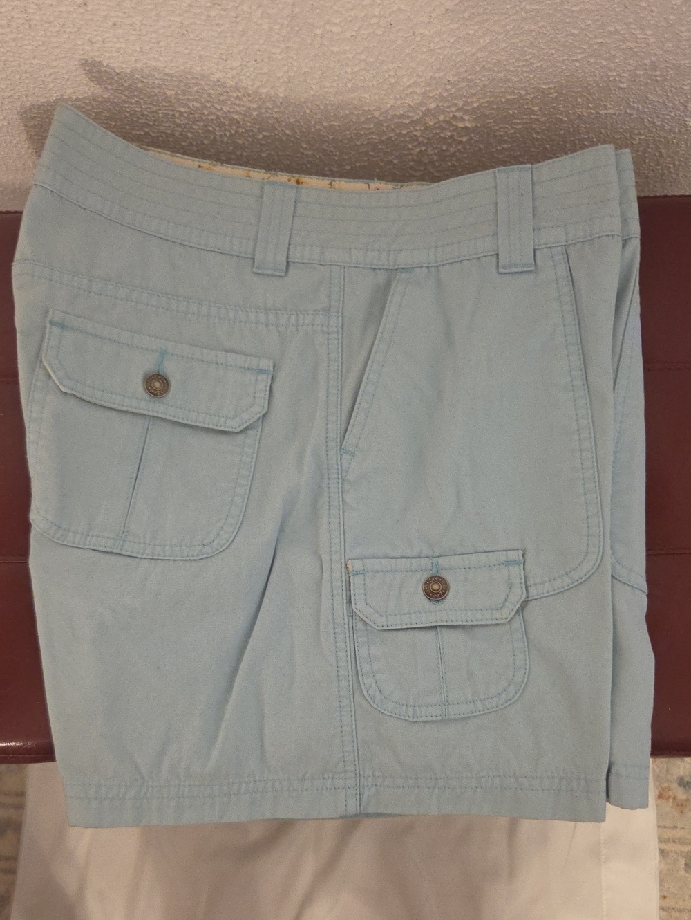 Womens Light Blue Cargo Shorts - Casual Utility Style